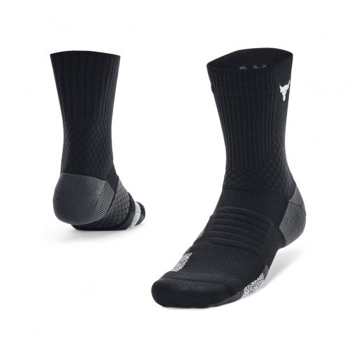 UNDER ARMOUR Skarpetki treningowe uniseks Under Armour Project Rock UA AD Playmaker 1pk Mid  czarne Czarny