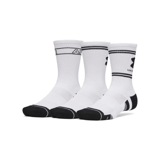 Obrazek dla: UNDER ARMOUR Skarpetki treningowe długie (3pack) uniseks Under Armour New UA Perf Tech Nov 3pk Crw  białe Biały