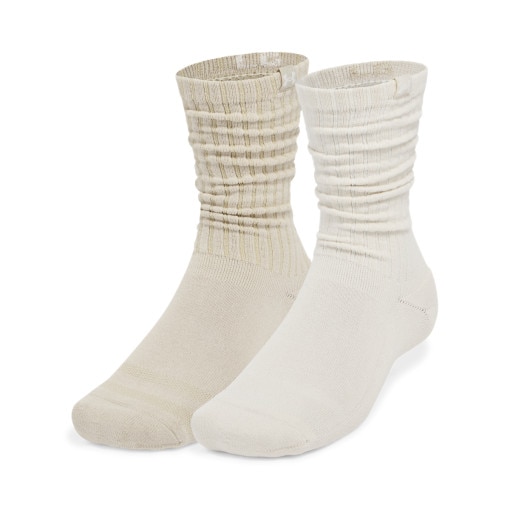 UNDER ARMOUR Skarpetki uniseks (2pack) Under Armour Sportswear Cotton Scrunch Crew  multikolor Beżowy