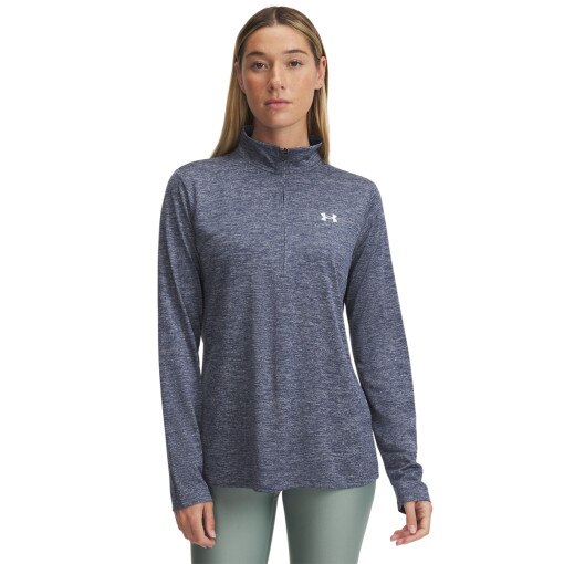 UNDER ARMOUR Damski longsleeve treningowy Under Armour Tech 1/2 Zip Twist  szary Szary