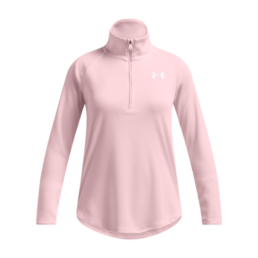 UNDER ARMOUR Dziewczęca bluza treningowa nierozpinana bez kaptura Under Armour Tech Graphic 1/2 Zip  różowa Różowy