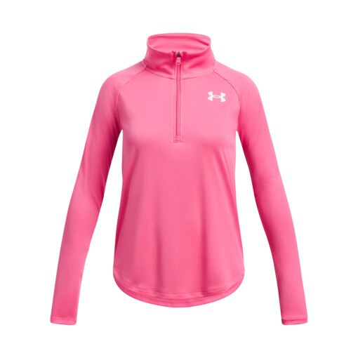 UNDER ARMOUR Dziewczęca bluza treningowa nierozpinana bez kaptura Under Armour Tech Graphic 1/2 Zip  różowa Różowy