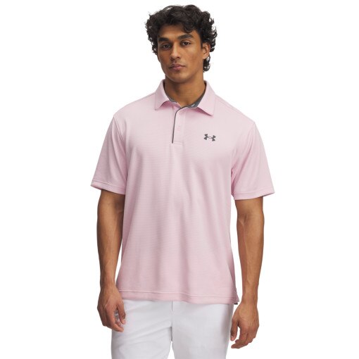 UNDER ARMOUR Męska koszulka polo Under Armour Tech Polo  różowa Różowy