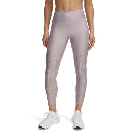 Damskie legginsy treningowe Under Armour Tech Print Panel Ankle - beżowe