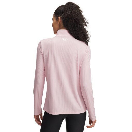 Damski longsleeve treningowy Under Armour Tech Rib 1/2 Zip - różowy