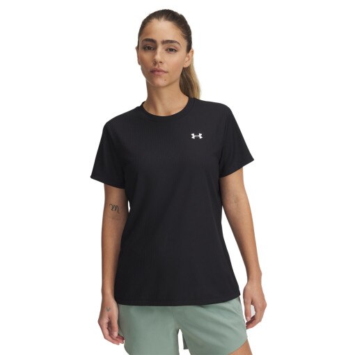 UNDER ARMOUR Damska koszulka treningowa Under Armour Tech Rib SSC  czarna Czarny