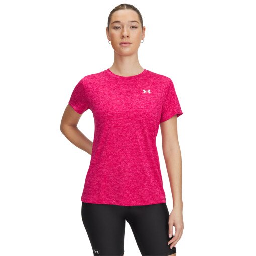 UNDER ARMOUR Damska koszulka treningowa Under Armour Tech SSC Twist różowa Różowy