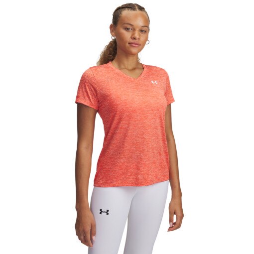 UNDER ARMOUR Damska koszulka treningowa Under Armour Tech SSV Twist pomarańczowa Pomarańczowy