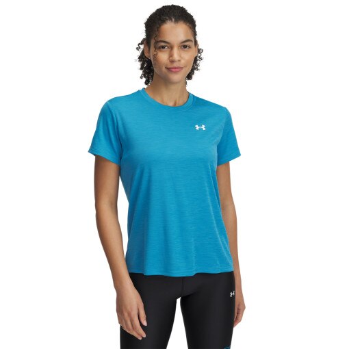 UNDER ARMOUR Damska koszulka treningowa Under Armour Tech Textured SSC niebieska Niebieski