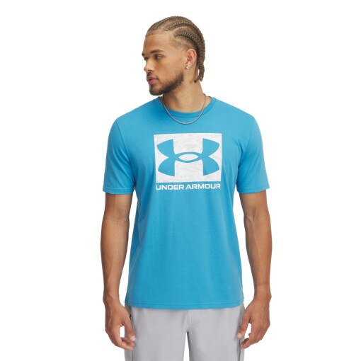 UNDER ARMOUR Męski tshirt z nadrukiem Under Armour UA Abc Camo Boxed Logo Ss  niebieski Niebieski