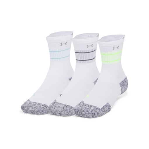UNDER ARMOUR Skarpetki do biegania uniseks (3pack) Under Armour UA AD Run Cushion 3pk Crew  białe Biały