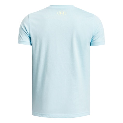 Chłopięcy t-shirt z nadrukiem Under Armour UA Boxed Sports - niebieska