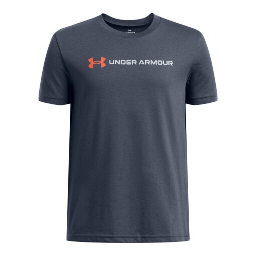 UNDER ARMOUR Chłopięcy tshirt z nadrukiem Under Armour UA B Logo Wordmark SS  szary Szary
