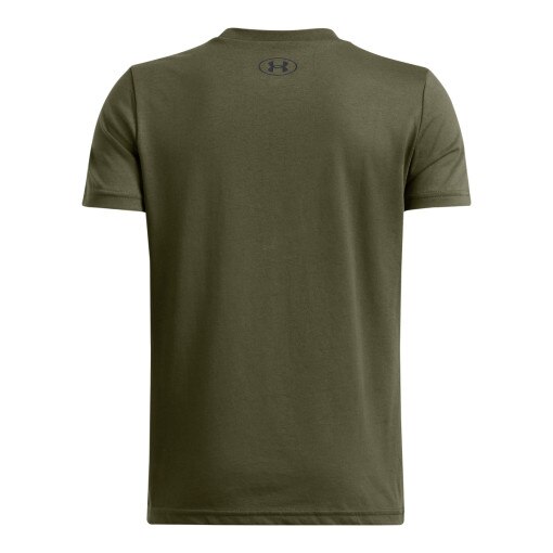 Chłopięcy t-shirt z nadrukiem Under Armour UA B Logo Wordmark SS - oliwkowy/khaki