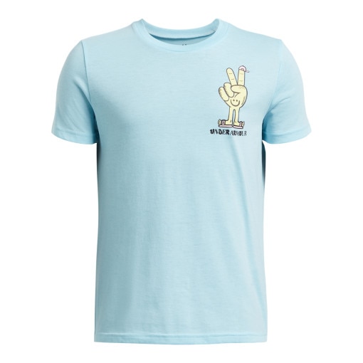 UNDER ARMOUR Chłopięcy tshirt z nadrukiem Under Armour UA B Peace Love  niebieski Niebieski