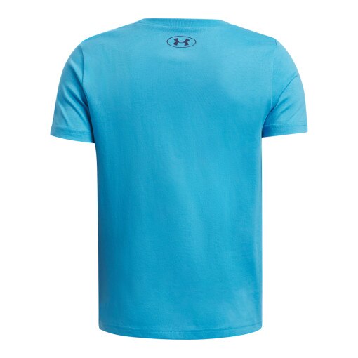 Chłopięcy t-shirt z nadrukiem Under Armour UA B Split Big Logo SS - niebieski