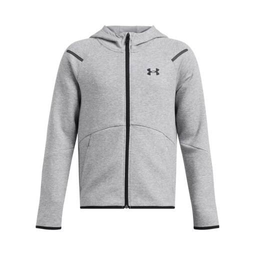 UNDER ARMOUR Chłopięca bluza dresowa rozpinana z kapturem Under Armour UA B Unstoppable Flc FZ szara Szary