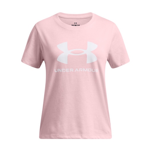 UNDER ARMOUR Dziewczęcy tshirt z nadrukiem Under Armour UA Big Logo SS  różowy Różowy