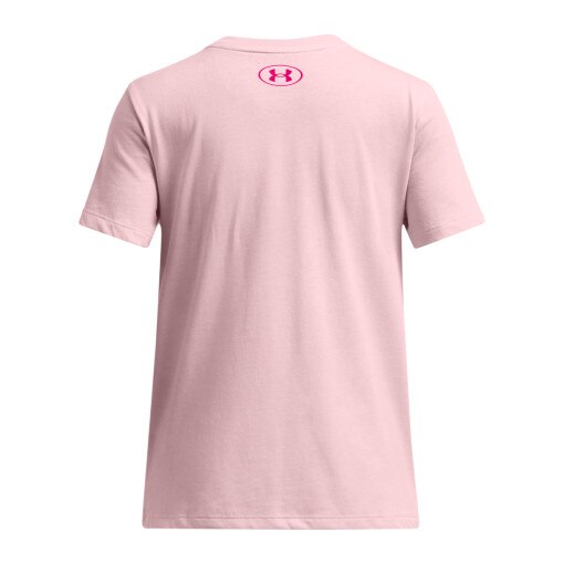 Dziewczęcy t-shirt z nadrukiem Under Armour UA Big Logo UA Fill SS - różowy