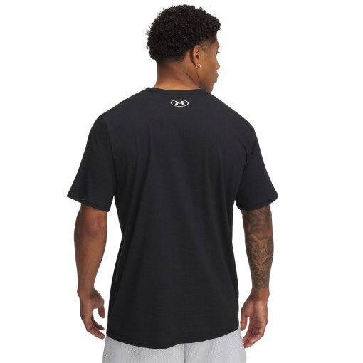 Męski t-shirt z nadrukiem Under Armour UA Camo Chest Stripe SS - czarny