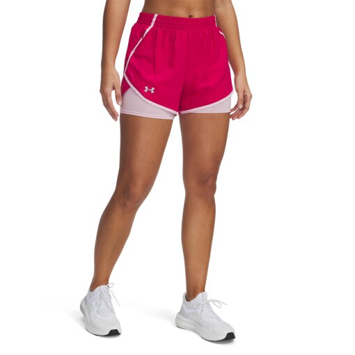 Damskie spodenki do biegania Under Armour UA Fly By 2in1 Short - różowe