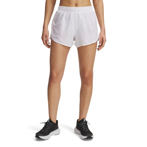 Damskie spodenki do biegania Under Armour UA Fly By 3'' Novelty Shorts - białe