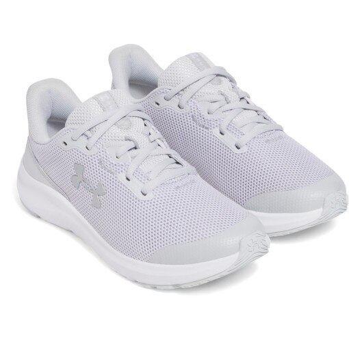 Dziewczęce buty do biegania Under Armour UA GGS Pursuit 4 - białe