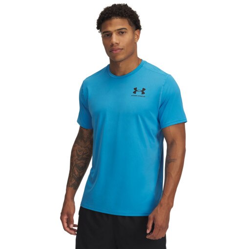 UNDER ARMOUR Męska koszulka treningowa Under Armour UA Heatgear Fitted SS  niebieska Niebieski