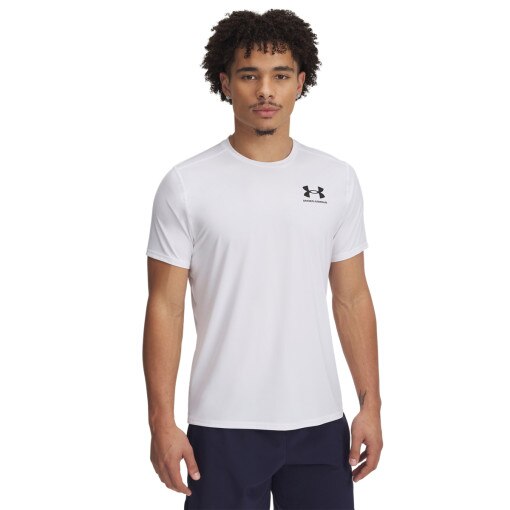 UNDER ARMOUR Męska koszulka treningowa Under Armour UA Heatgear Fitted SS  biała Biały