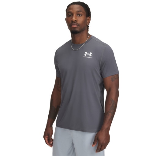 UNDER ARMOUR Męska koszulka treningowa Under Armour UA Heatgear Fitted SS  szara Szary