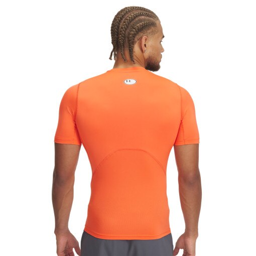 Męska koszulka treningowa Under Armour UA HG Armour Comp SS - pomarańczowa
