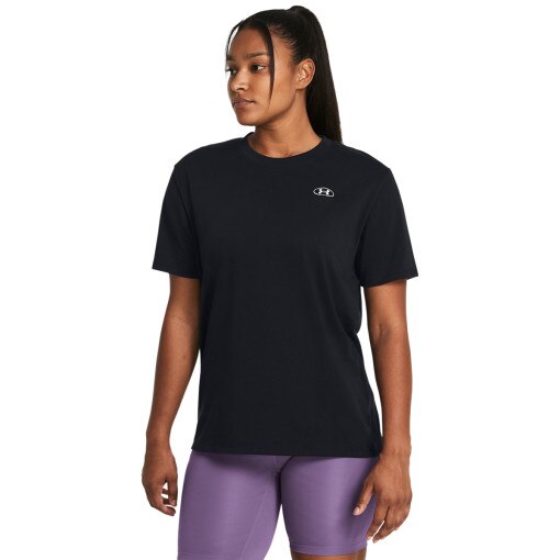 UNDER ARMOUR Damski tshirt z nadrukiem Under Armour UA HW Embroid Patch Bfoss SS  czarny Czarny