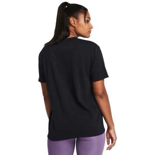 Damski t-shirt z nadrukiem Under Armour UA HW Embroid Patch Bfoss SS - czarny