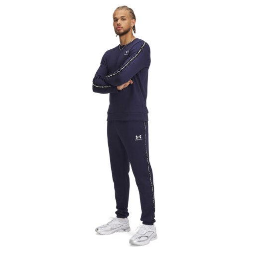UNDER ARMOUR Męskie spodnie dresowe Under Armour UA Icon Fleece Jogger Taping  granatowe Granatowy