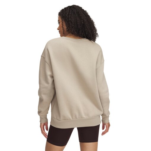 Damska bluza dresowa nierozpinana bez kaptura Under Armour UA Icon Fleece OS Crew - beżowa