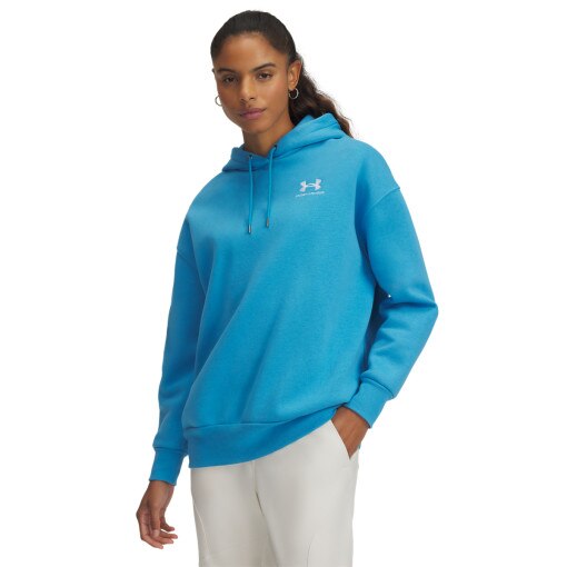 UNDER ARMOUR Damska bluza dresowa nierozpinana z kapturem Under Armour UA Icon Fleece OS Hoodie  niebieska Niebieski