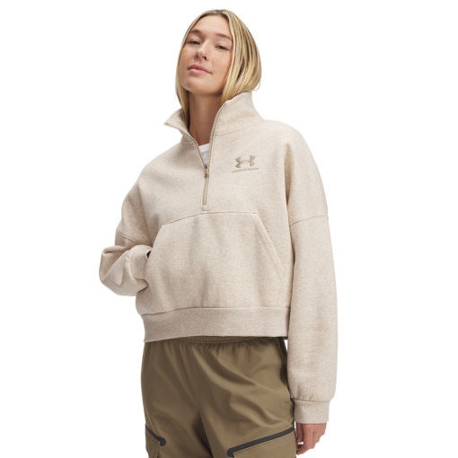 UNDER ARMOUR Damska bluza dresowa Under Armour UA Icon Fleece OS HZ  beżowa Beżowy