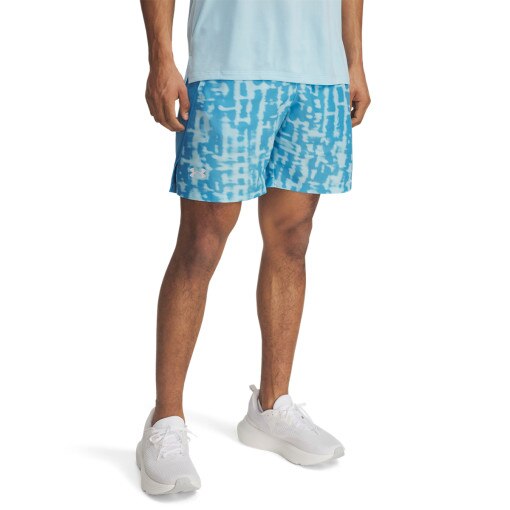 Męskie spodenki do biegania Under Armour UA Launch 7'' Print Shorts - niebieskie