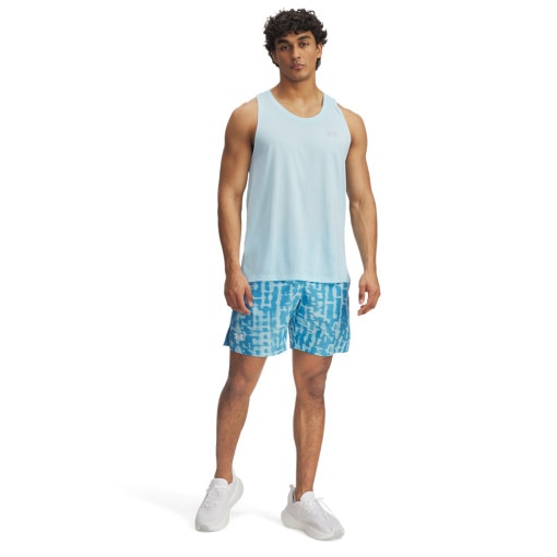 UNDER ARMOUR Męskie spodenki do biegania Under Armour UA Launch 7'' Print Shorts  niebieskie Niebieski