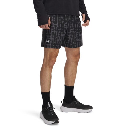Męskie spodenki do biegania Under Armour UA Launch 7'' Print Shorts - czarne