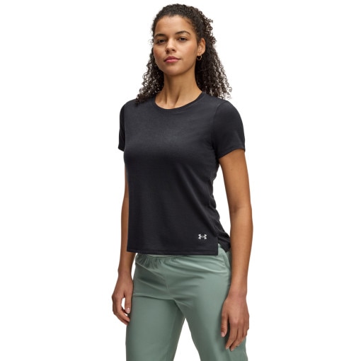 UNDER ARMOUR Damska koszulka do biegania Under Armour UA Launch Camo Shortsleeve  czarna Czarny