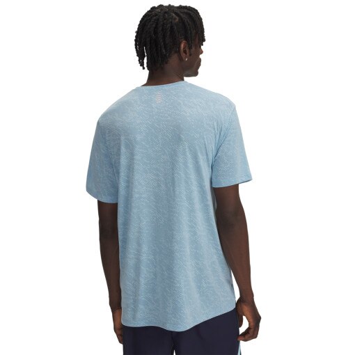 Męska koszulka do biegania Under Armour UA Launch Camo Shortsleeve - niebieska