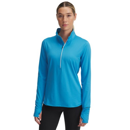 UNDER ARMOUR Damska bluza do biegania nierozpinana bez kaptura Under Armour UA Launch Pro Half Zip  niebieska Niebieski