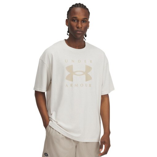 UNDER ARMOUR Męski tshirt z nadrukiem Under Armour UA M Hw Os Branded Ss  beżowy Beżowy