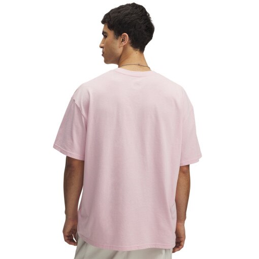 Męski t-shirt z nadrukiem Under Armour UA M Hw Os Sm Box Ss - różowy