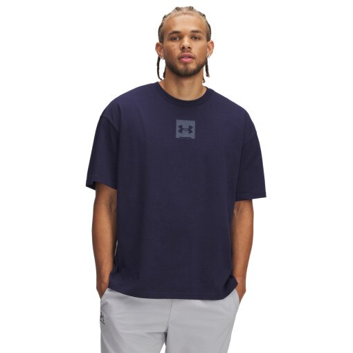 UNDER ARMOUR Męski tshirt z nadrukiem Under Armour UA M Hw Os Sm Box Ss granatowy Granatowy