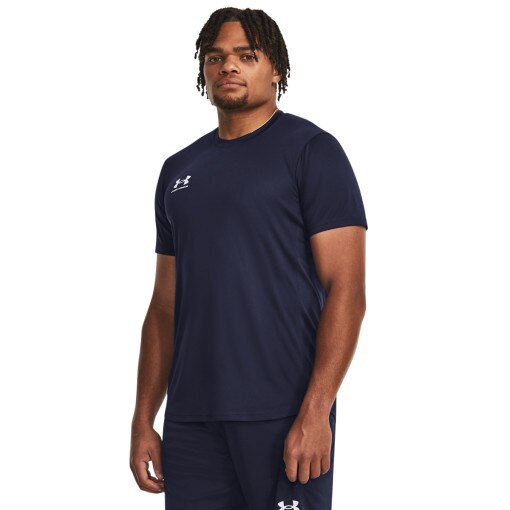 UNDER ARMOUR Męska koszulka treningowa Under Armour UA M's Challenger Train Ss  granatowa Granatowy