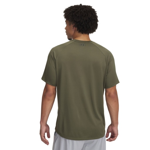 Męska koszulka treningowa Under Armour UA M Tech Print Fill SS - oliwkowa/khaki