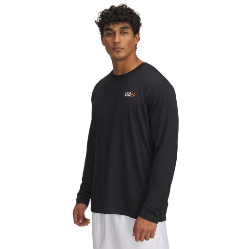 UNDER ARMOUR Męski longsleeve z nadrukiem Under Armour UA Workwear Logo  czarny Czarny
