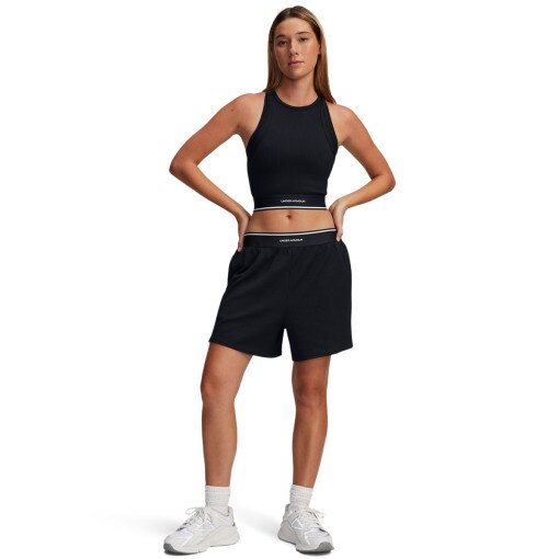UNDER ARMOUR Damskie spodenki treningowe Under Armour UA Meridian Rib Short  czarne Czarny
